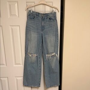 Madewell Light Blue Distressed Straight Leg Jeans